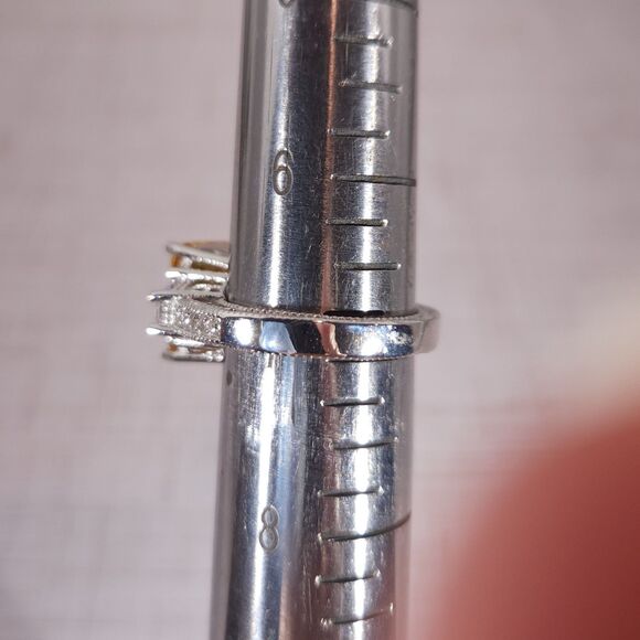 Simulated Yellow and White Diamond Ring in Sterling Silver Size 7 - Picture 10 of 10